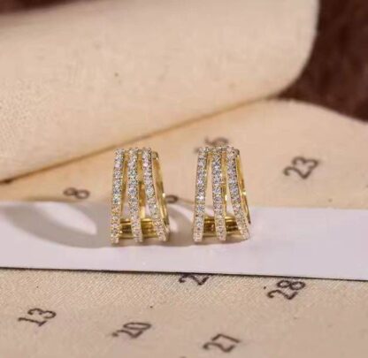 Crystal Zircon Hoop Earrings - Image 2