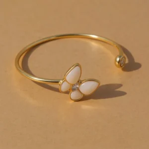 White Shell Pearl Butterfly Bracelet